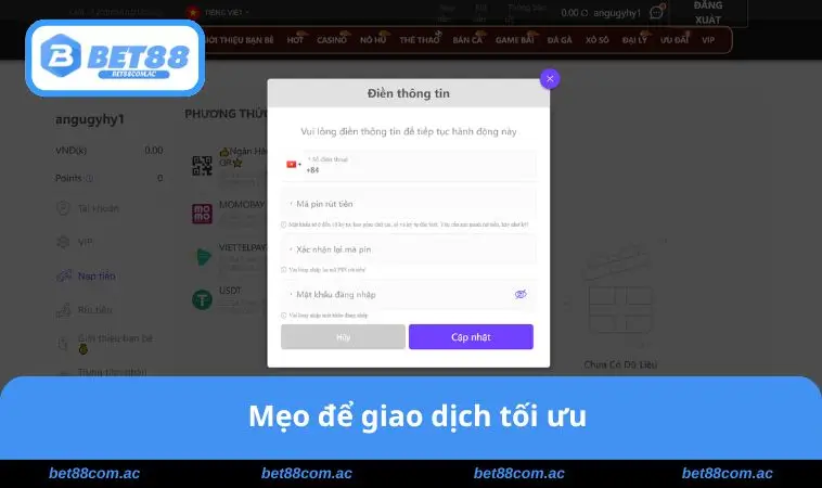 Mẹo để giao dịch tối ưu